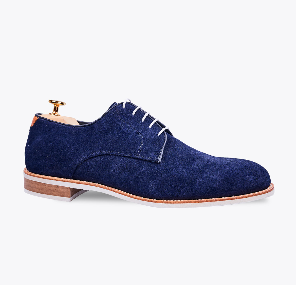 Zapato Summer 1 azul marino hecho a mano en mandalashoes, Santanyí Mallorca. Hand made shoes. Nach Mass Schuhe