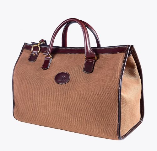 Bolso de viaje loneta marrón mandalashoes Santanyí Mallorca