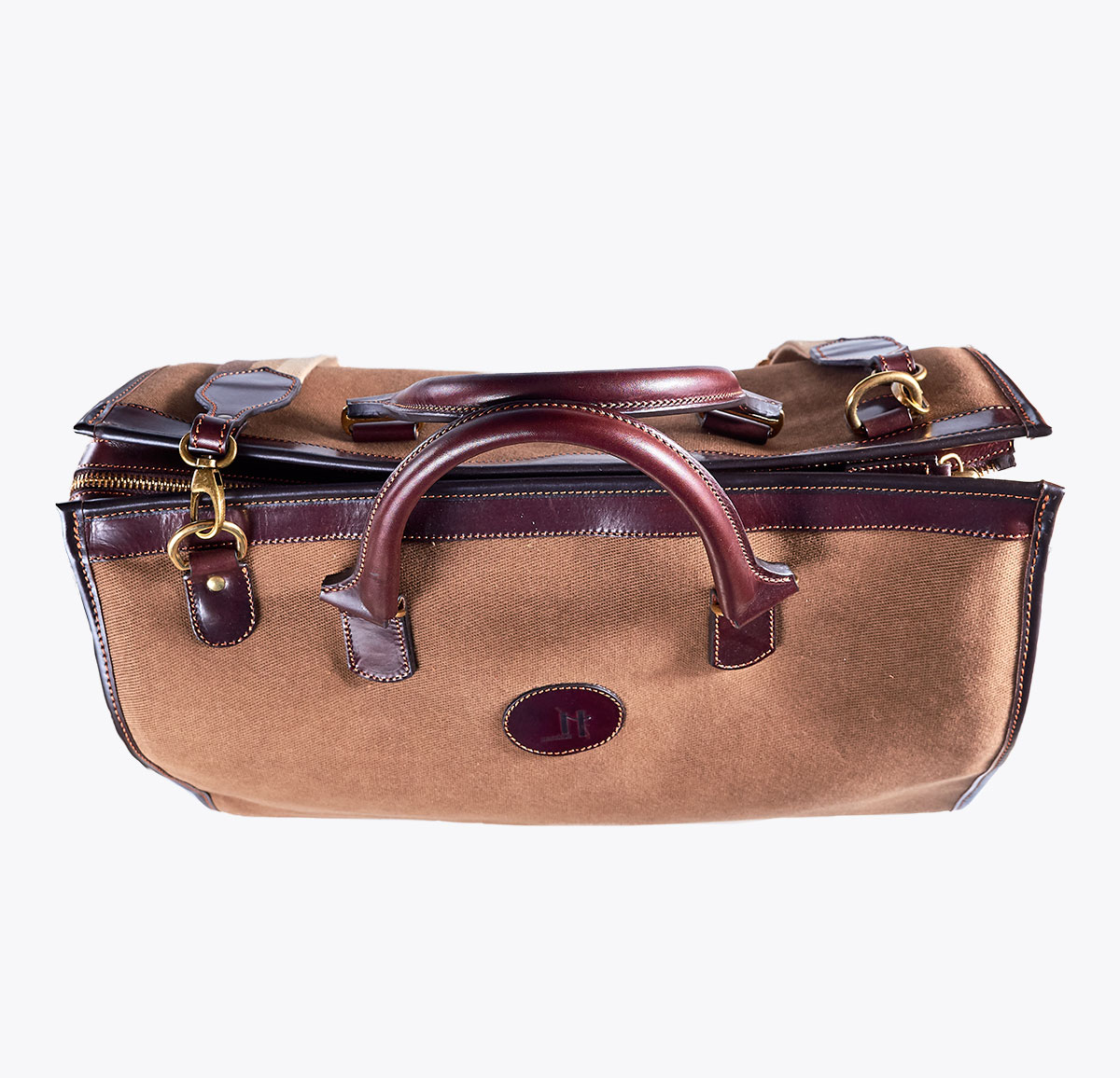 Bolso de viaje loneta marrón mandalashoes Santanyí Mallorca