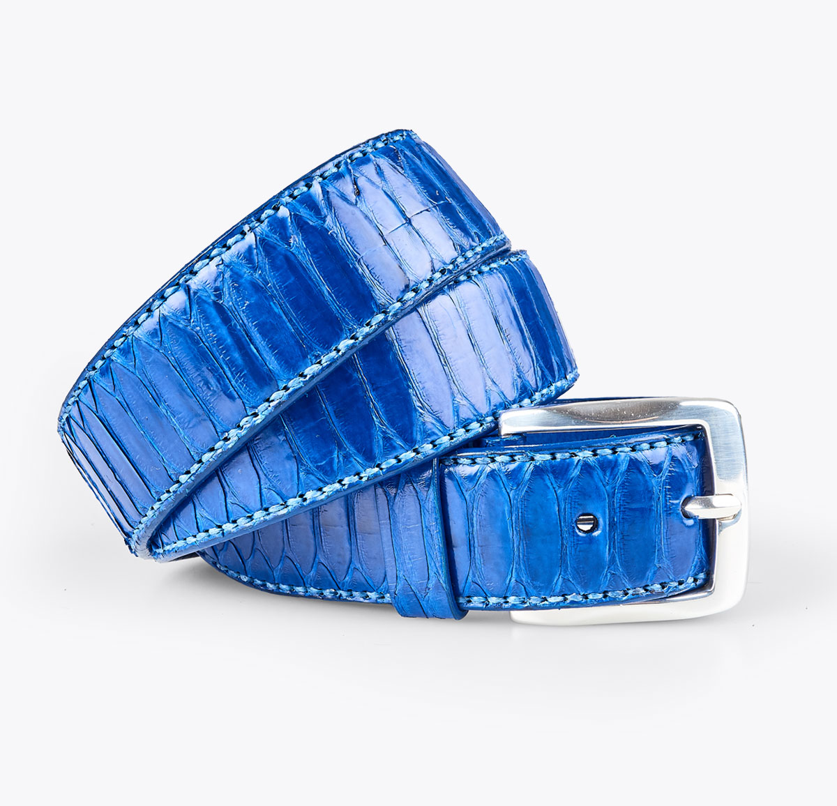 Cinturón Pitón escama central Azul