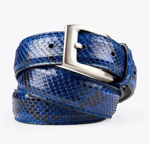 Cinturón Pitón Azul Brillo